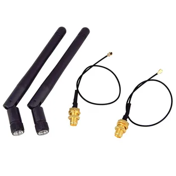 2 бр./лот, 2.4 Ghz, 3dBi, Wi-Fi, 2,4 G Антена RP-SMA, Штекерный Безжичен Рутер + PCI U. FL IPX за RP-SMA, штекерный кабел с Косичкой