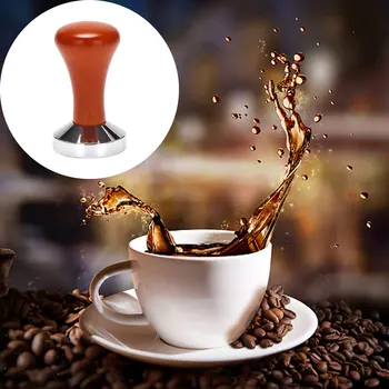 Устройство за подправяне на кафе с дървена дръжка, Баристи, Еспресо машина, Кафемелачка 51 мм за Чук за кафе и прах Еспресо Кафе цвят