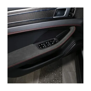 За Porsche Panamera 2017-2020 От сух карбон Бутон за включване стеклоподъемника Рамка за Украса на капачката на Декоративни аксесоари
