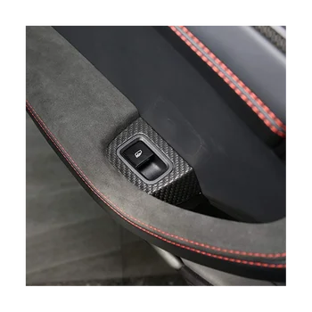 За Porsche Panamera 2017-2020 От сух карбон Бутон за включване стеклоподъемника Рамка за Украса на капачката на Декоративни аксесоари