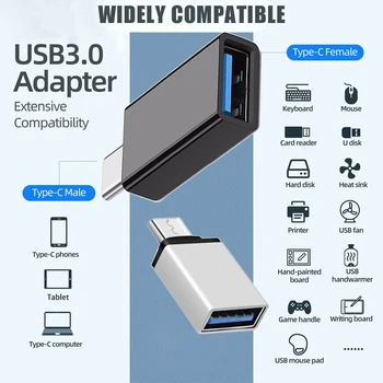 【Бърза доставка】 OTG Адаптер USB към конектора Type C USB 3.0 OTG Зарядно устройство Адаптер За Пренос на данни На телефона на Компютъра Udisk