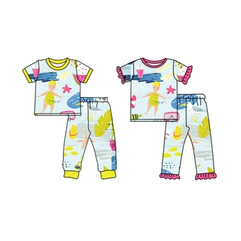 Нов дизайн, пижамный комплект в стил Хелоуин, комплект за братя и сестри, панталони с къси ръкави модел тиква, 2 комплекта от млечна копринени тъкани