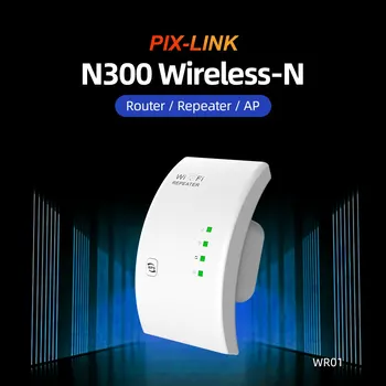 PIX-LINK WR01 Безжичен WiFi Ретранслатор Удължител Ultraboost WiFi Усилвател Далечен бой Ретранслатор 300 М Wi-Fi Усилвател на Точка за достъп