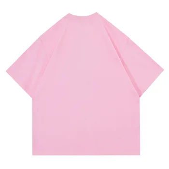 Мъжка тениска с графичен принтом Y2K Pink Jelly с букви ягода, градинска дрехи големи размери, блузи с къс ръкав, мъжки и дамски тениска