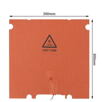 Силиконовата топло с отвор 300 mm 220 750 W за части 3D принтер Voron 2.4 R2/Trident Гореща легло