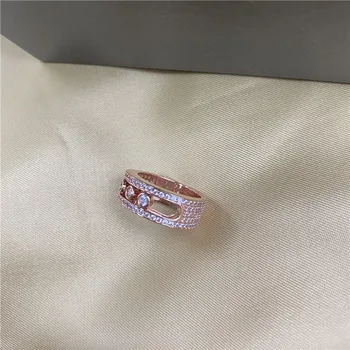Френски Дизайнер Елитен Марка Бижута Нов пръстен от сребро S925 Проба с Покритие покритие, Златни пръстени с диаманти, Екшън пръстени MOVE ROMANE