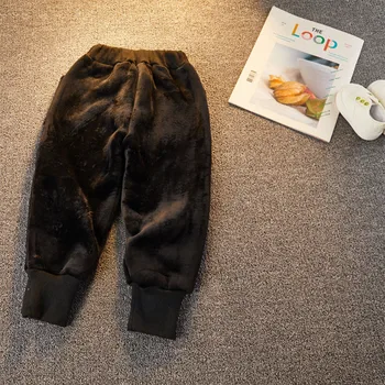 Детски плюшени дебели панталони от памук с двоен флисом за момчета и момичета 2023, топли памучни панталони с анимационни усмивка 2023, от 2 до 10 години