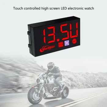 Мотоциклети 3 В 1 Волтметър цифров Часовник Водоустойчив Термометър Led Дигитален дисплей Електронен брояч