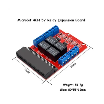 Microbit 4-Канален модул, Щит с високо Спусъка 5, Обучение Такса за разширяване на Microbit За Обучение на деца