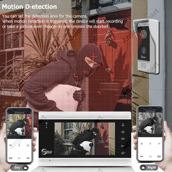 7-инчов видео домофон на Hristo Smart Wifi с камера за домашна система домофонна с резолюция 1080P
