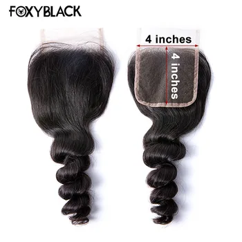 Свободни вълнообразни снопове с прозрачна дантела закопчалка 4x4 бразилски плетене, снопчета коса Remy, 30 инча, естествена коса за жени