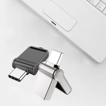 USB Флаш памет от 64 GB OTG Метален USB 2.0 Pen Drive Key 64 GB Type C Високоскоростен стик Мини флаш памет Memory Stick Лого